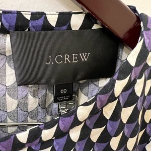 J.Crew DRESS NWOT Purple and‎ Black Scallop Pattern SHIFT Dress